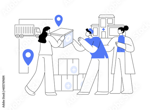 Humanitarian aid abstract concept vector illustration.