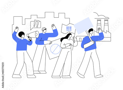 Strike action abstract concept vector illustration.