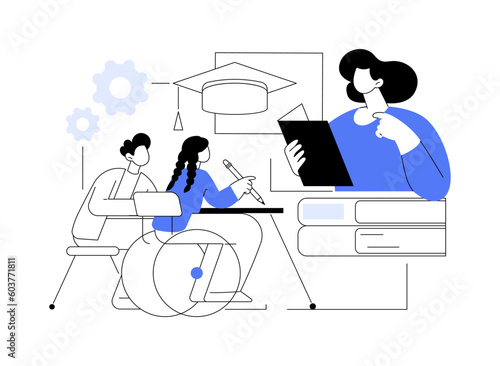 Inclusive education abstract concept vector illustration.