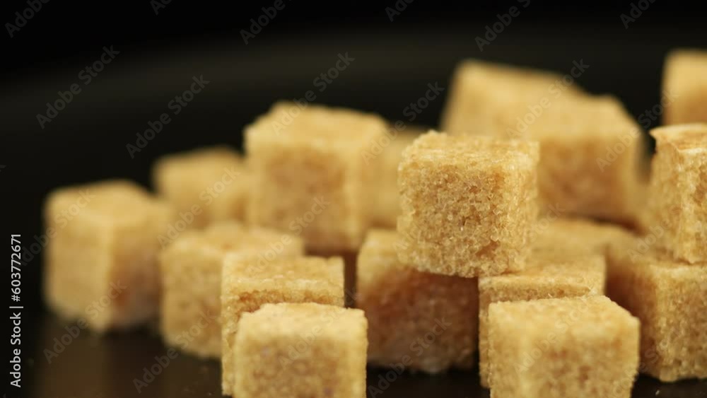 Brown cane sugar in cubes. Brown cane sugar in cubes.