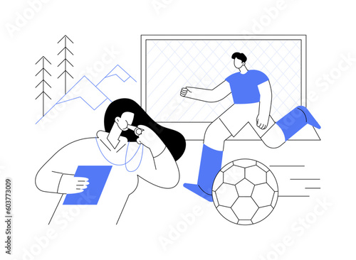 Soccer camp abstract concept vector illustration.