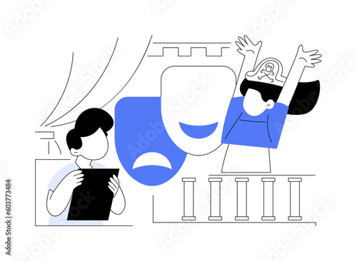 Theatre camp abstract concept vector illustration.