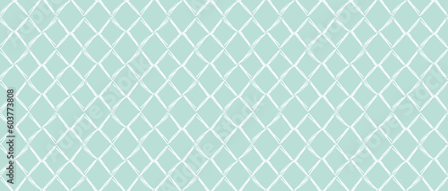 Seamless Vector Pattern with White Grid on a Light Opal Blue Backgroud. Hand Drawn Simple Checkered Print for Fabric, Wrapping Paper. Infantile Style Abstract Geometric Repeatable Design.