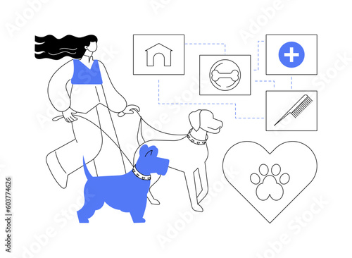 Pet services abstract concept vector illustration.