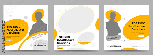 Healthcare social media post for hospital clinic web banner