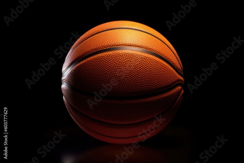 basketball ball on black with Ai Generated. © EmmaStock
