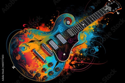 Magical Muses: Electric Guitars Painted with Color Magic