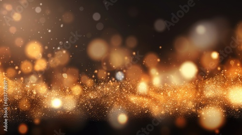 Shiny light and gold glitter background created using generative AI tools