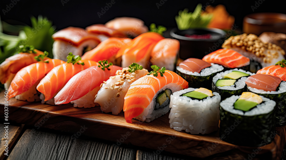 sushi with salmon sushi with salmon