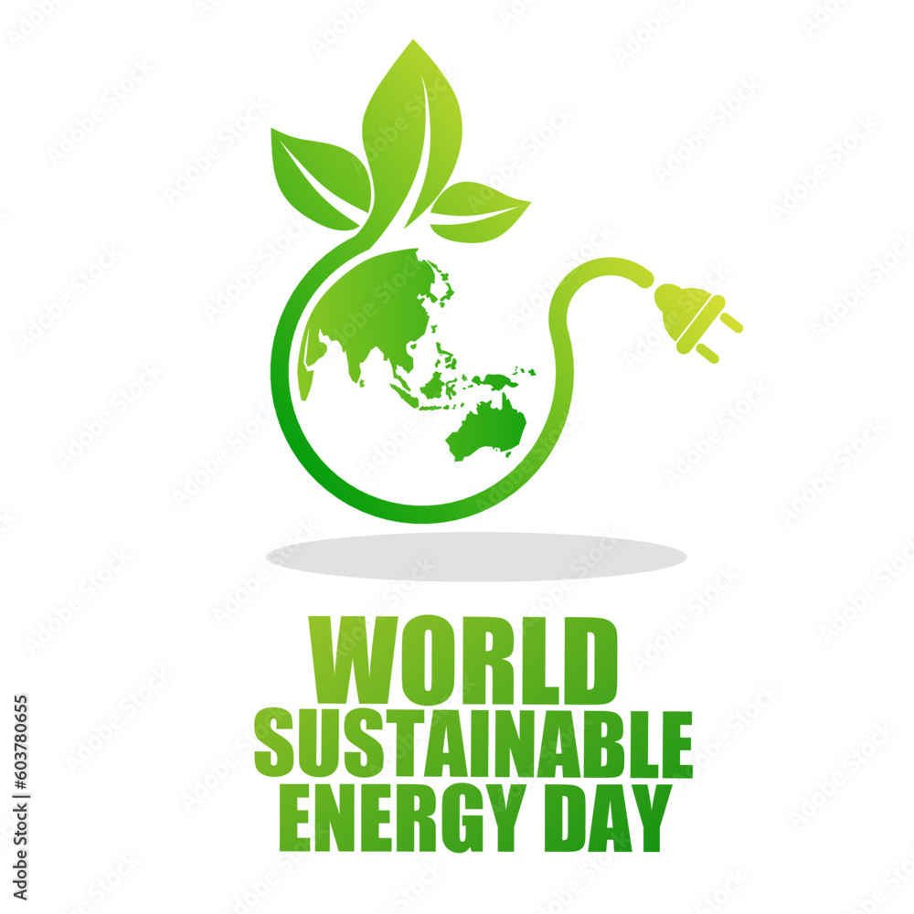 world sustainable energy day vector Illustration, suitable for web banner poster or card campaign world sustainable energy day vector Illustration, suitable for web banner poster or card campaign