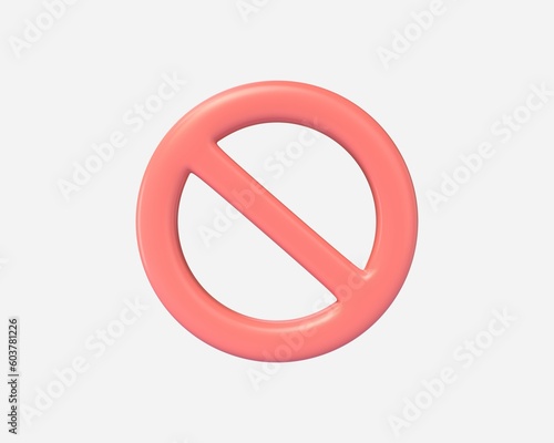 Free Download 3d Red-colored banned sign. illustration isolated on white background. 3d rendering - GFXLoad