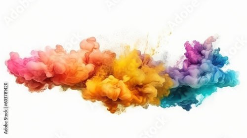 Color ink water rainbow background blend abstract cloud paint swirl burst. Colorful ink abstract: rainbow swirls in a burst of artistic energy. Pigment liquid chemical science. Generative AI © Максим Зайков