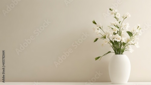 Photo floral background with flowers on right