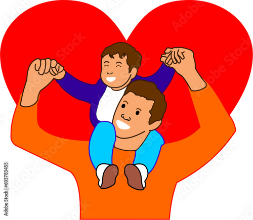 padre, madre, hijo,hija, familia, amor, respeto, padrastro,
corazón, risa, vector, ilustración, papá, mamá
