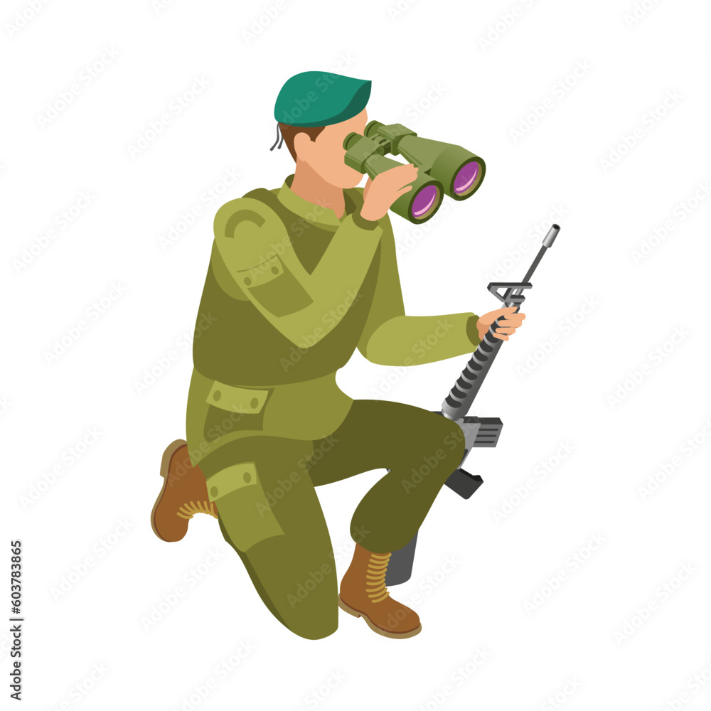 Fototapeta premium Border Service Man Composition