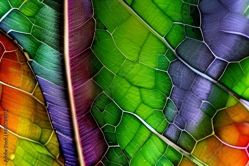 colorful leaf texture - generative ai photo