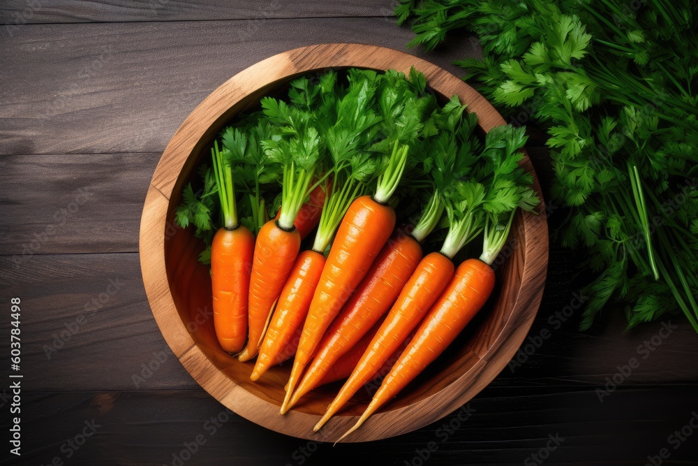 delicious looking carrots in the salad bowl delicious looking carrots in the salad bowl
