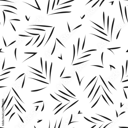 seamless pattern monochrome black stroke brush strokes arrows triangles. simple geometric scandinavian background