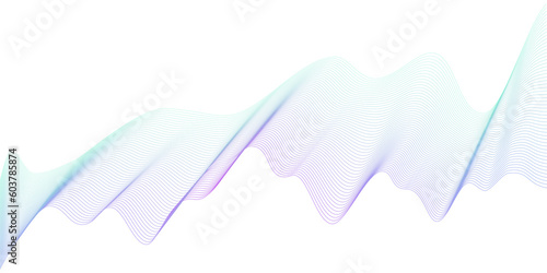 Abstract wave design. Data visualization, Cyberspace, Big data, analytics, Digital era, Information technology, Innovative concepts. Gradient wave lines for banner, presentation, template, web design