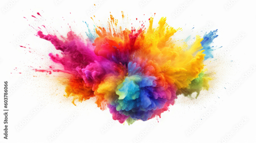 Rainbow powder dust explosion, background color. Abstract powder splash paint explode texture wallpaper concept cloud creative dust. Ink rainbow smoke design. Generative AI illustration Rainbow powder dust explosion, background color. Abstract powder splash paint explode texture wallpaper concept cloud creative dust. Ink rainbow smoke design. Generative AI illustration