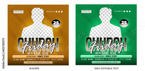 church conference flyer social media post web banner template