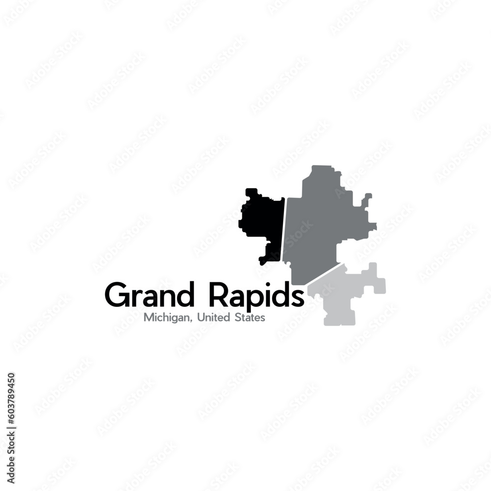 Grand Rapids City Map Geometric Simple Creative Design