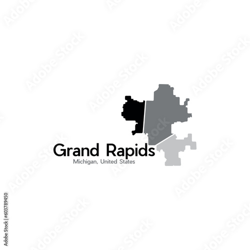 Grand Rapids City Map Geometric Simple Creative Design