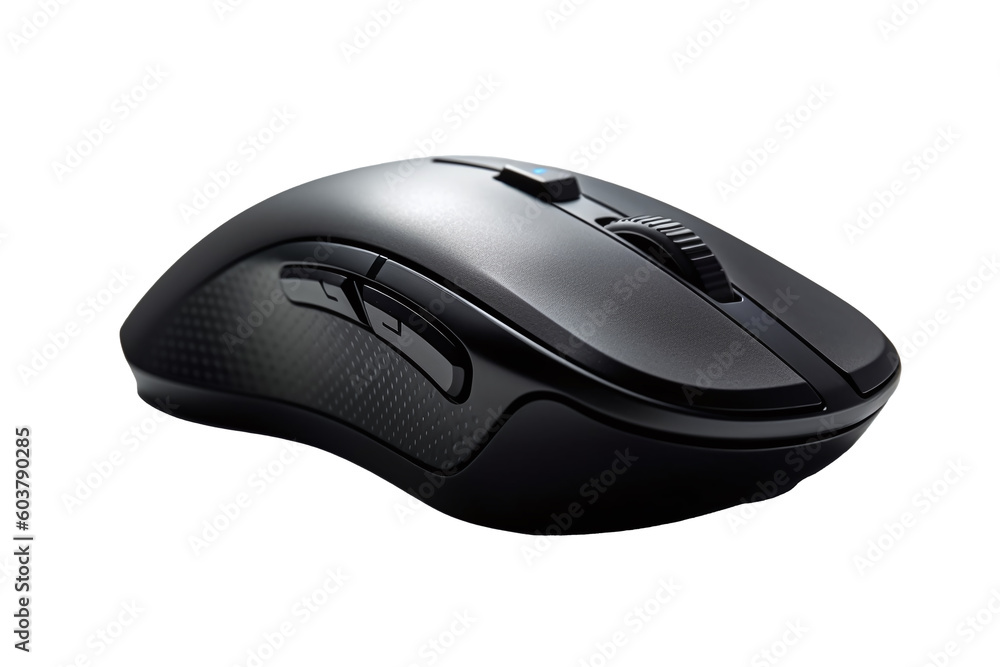 Sleek Tech Companion: Black Computer Mouse on Transparent Background. Generative AI Sleek Tech Companion: Black Computer Mouse on Transparent Background. Generative AI