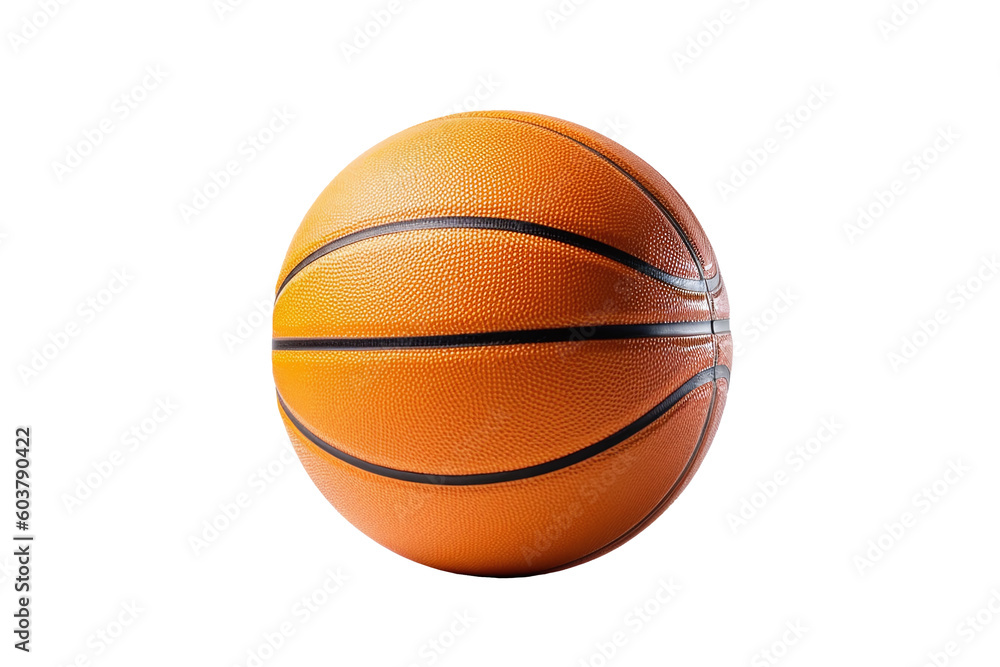 Basketballs on Transparent Background: A Dynamic Display of Sporting Equipment, Ready for Intense Action and Skillful Shots in Clear View.  Generative AI