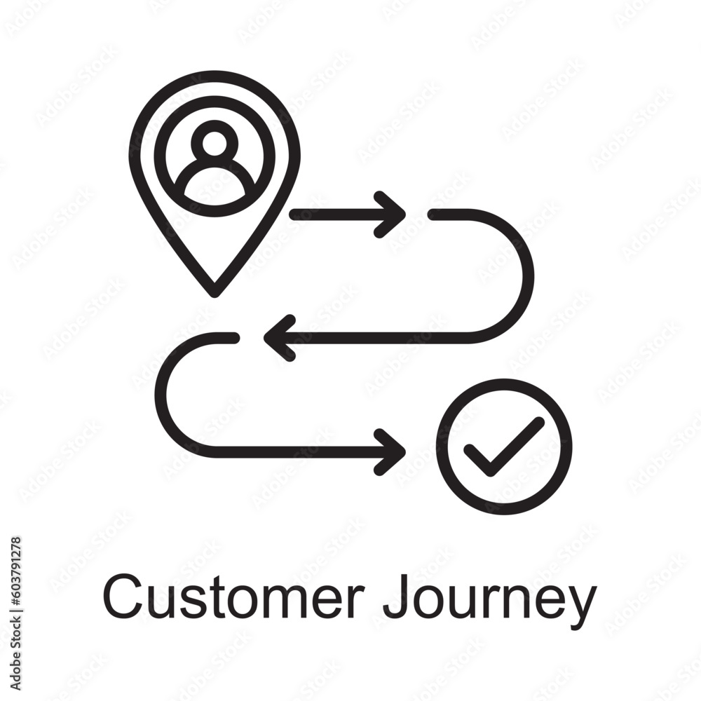Customer Journey Vector Outline Icon Design illustration. Customer Service Symbol on White background EPS 10 File Customer Journey Vector Outline Icon Design illustration. Customer Service Symbol on White background EPS 10 File