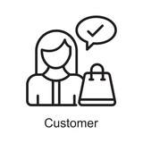 Customer  Vector Outline Icon Design illustration. Customer Service Symbol on White background EPS 10 File