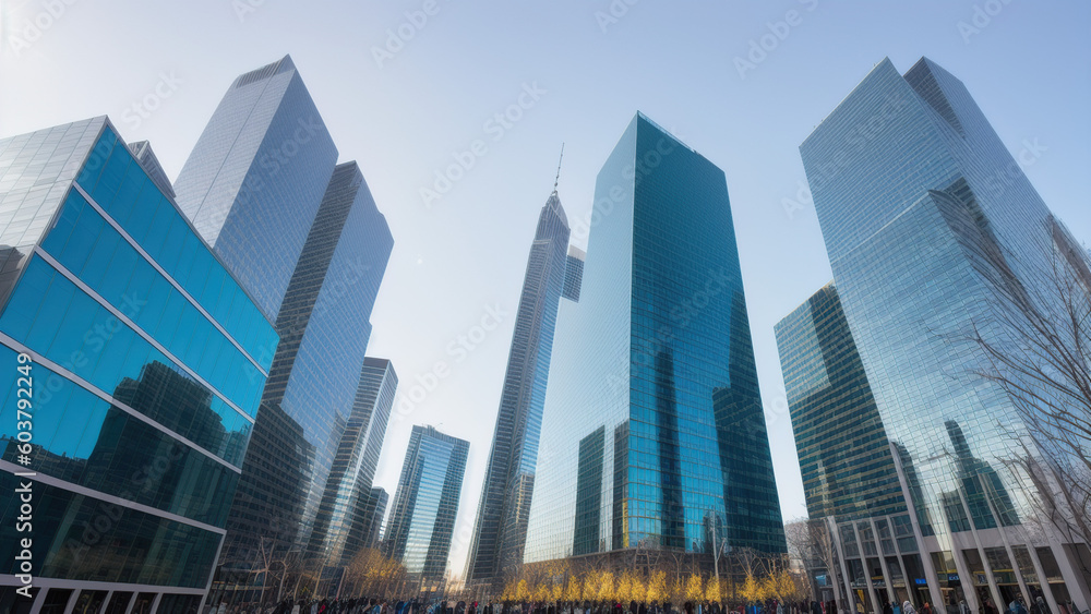 Modern skyscrapers. Generative AI