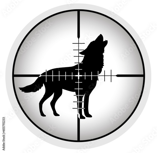 Grafik Zielferrohr mit Wolf als Ziel