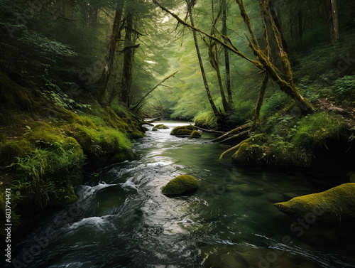 River flowing through the woods