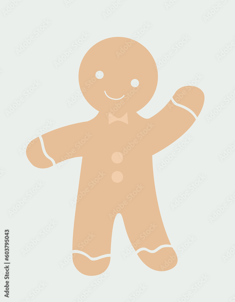 Gingerbread man vector illustration with background Gingerbread man vector illustration with background