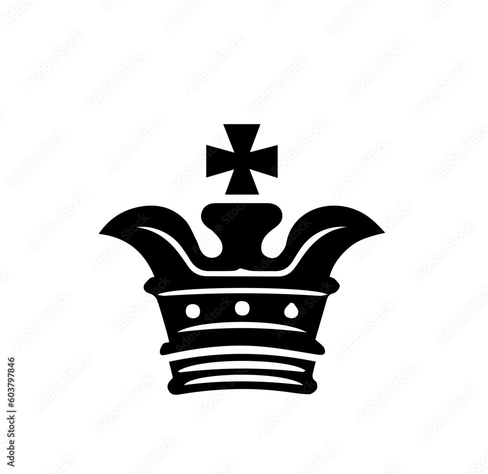 Black crown on a white background. Flat vector illustration for logo Black crown on a white background. Flat vector illustration for logo