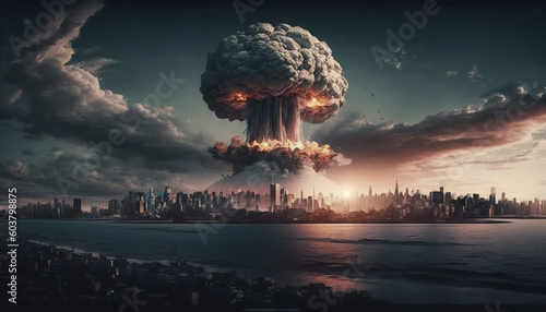 nuclear explosion on the city