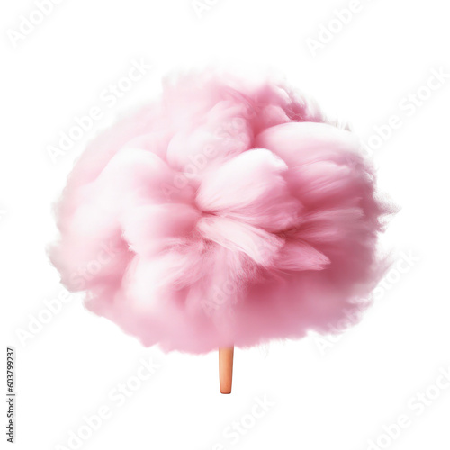 Pink cotton candy isolated. Illustration AI Generative