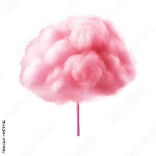 Pink cotton candy isolated. Illustration AI Generative