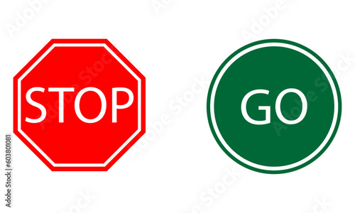 stop and go sign vector illustration