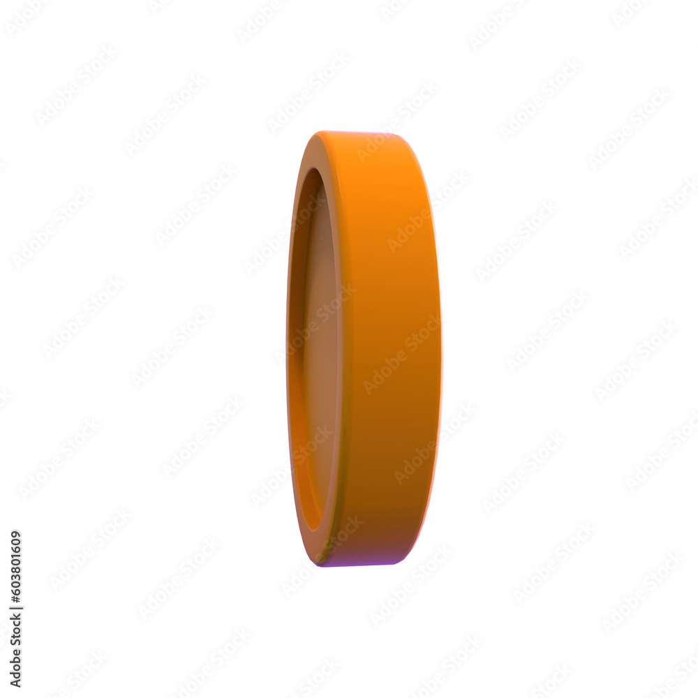 Obraz premium 3d render yellow coin isolated illustration