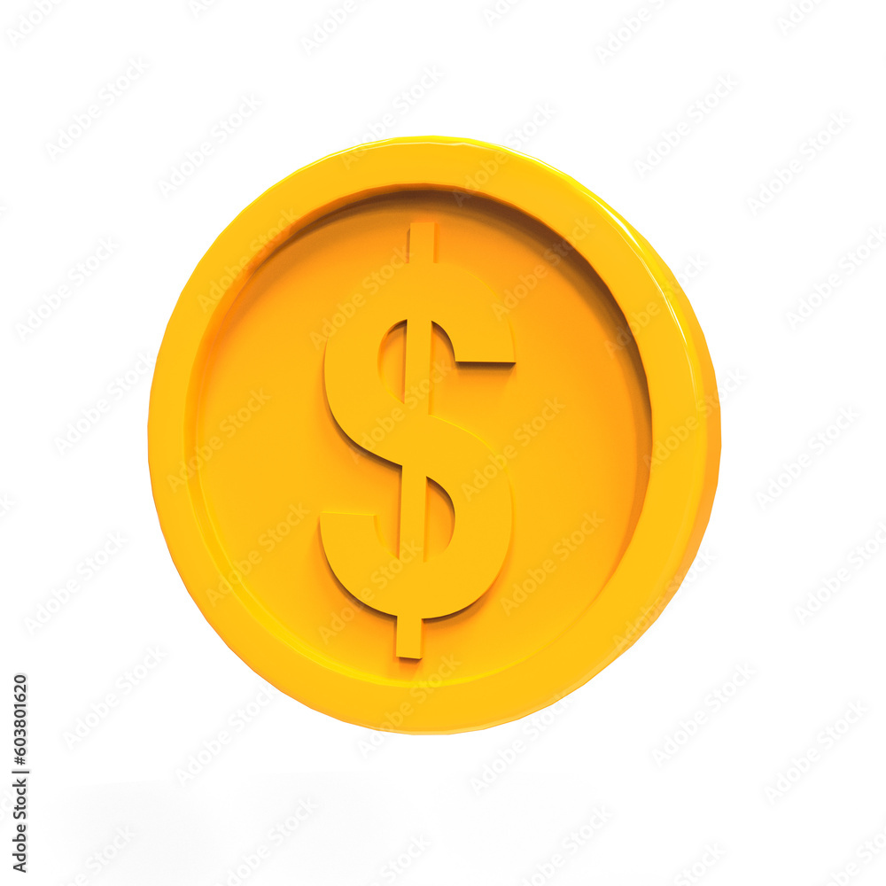 3d illustration dollar coin icon money 3d render
3d illustration dollar coin icon money 3d render