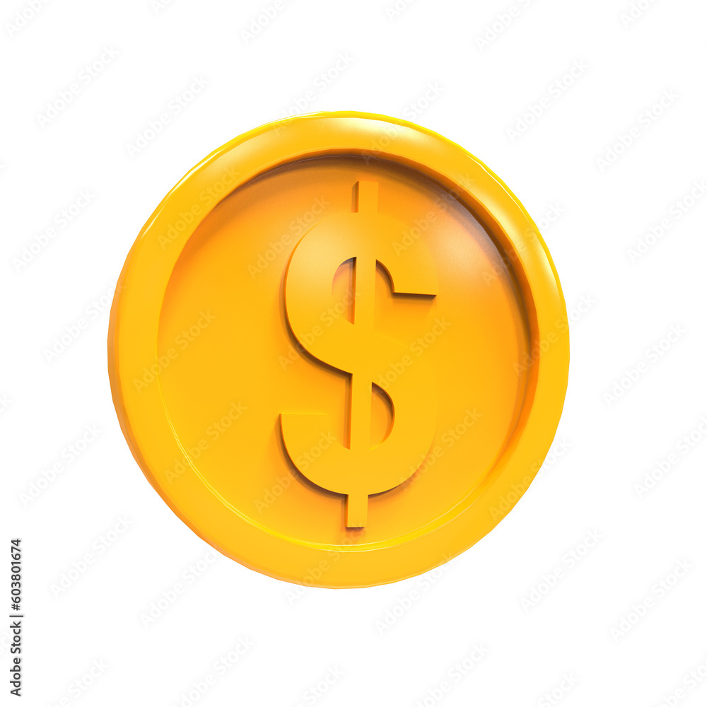 3d illustration dollar coin icon money 3d render
3d illustration dollar coin icon money 3d render
