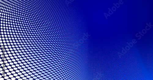Dark blue dots in 3D perspective vector abstract background, multimedia internet information theme, wave stream of science technology or business blank template for ads.