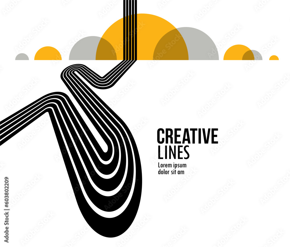 Linear composition vector road to horizon, abstract background with ...