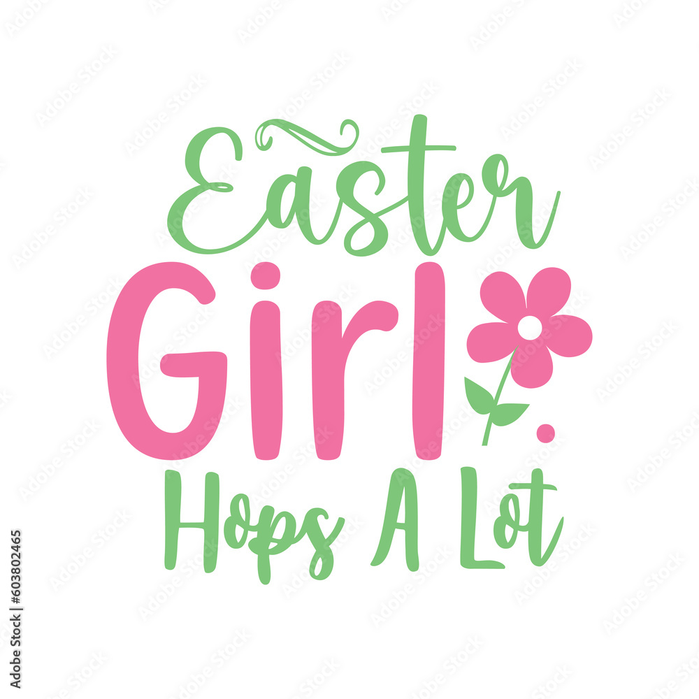 Easter Girl Hops A Lot