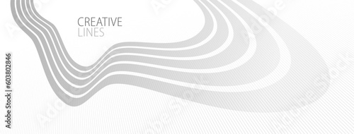 Light grey lines in 3D perspective vector abstract background, easy and soft cool illustration, smooth motion and elegant gradient.