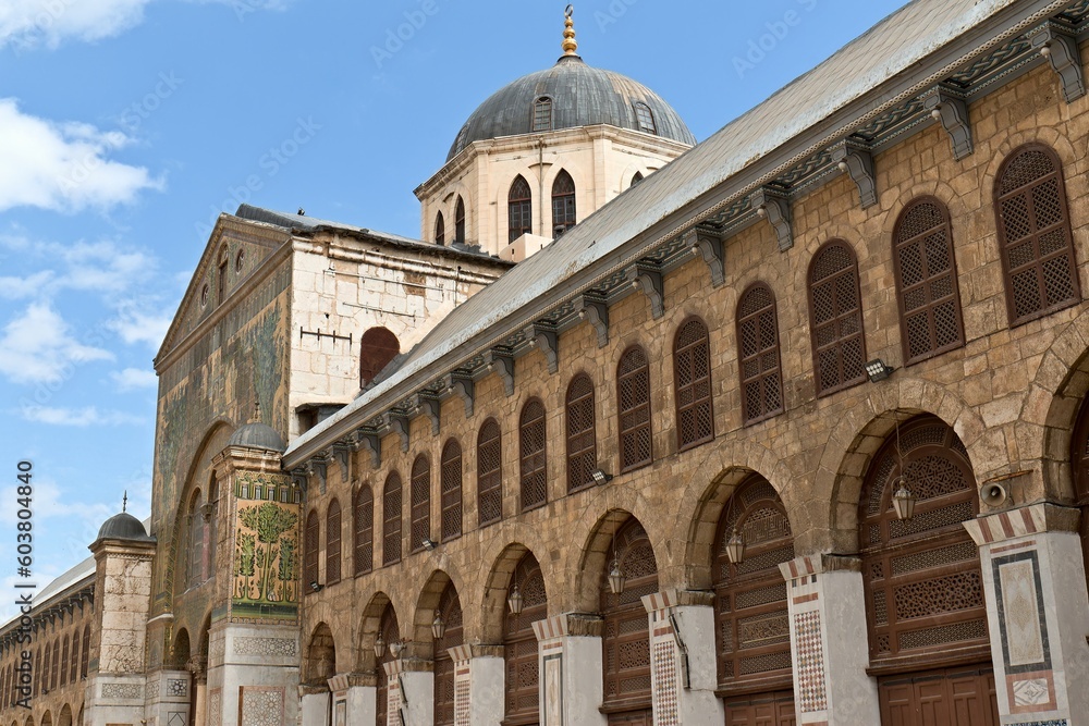 The Umayyad Mosque is the largest mosque in Damascus. It is one of the oldest mosques in the world. It was built in the years 706-715. Syria.