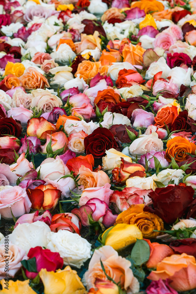 Floating flowers in water fountain. Floating flowers in water fountain.