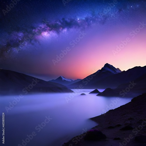 Vaporwave starry night sky background